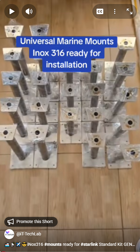 🚢📡✈️😎 iNox316 #mounts ready for #starlink Standard Kit GEN3 installation in many variations. We sell ready with #marine pipe and inox screws. -Cable path -Laser cut -5mm thick -16x16cm bottom mount -Full stock *We offer also custom made mounts at your needs. #sailing #yachting