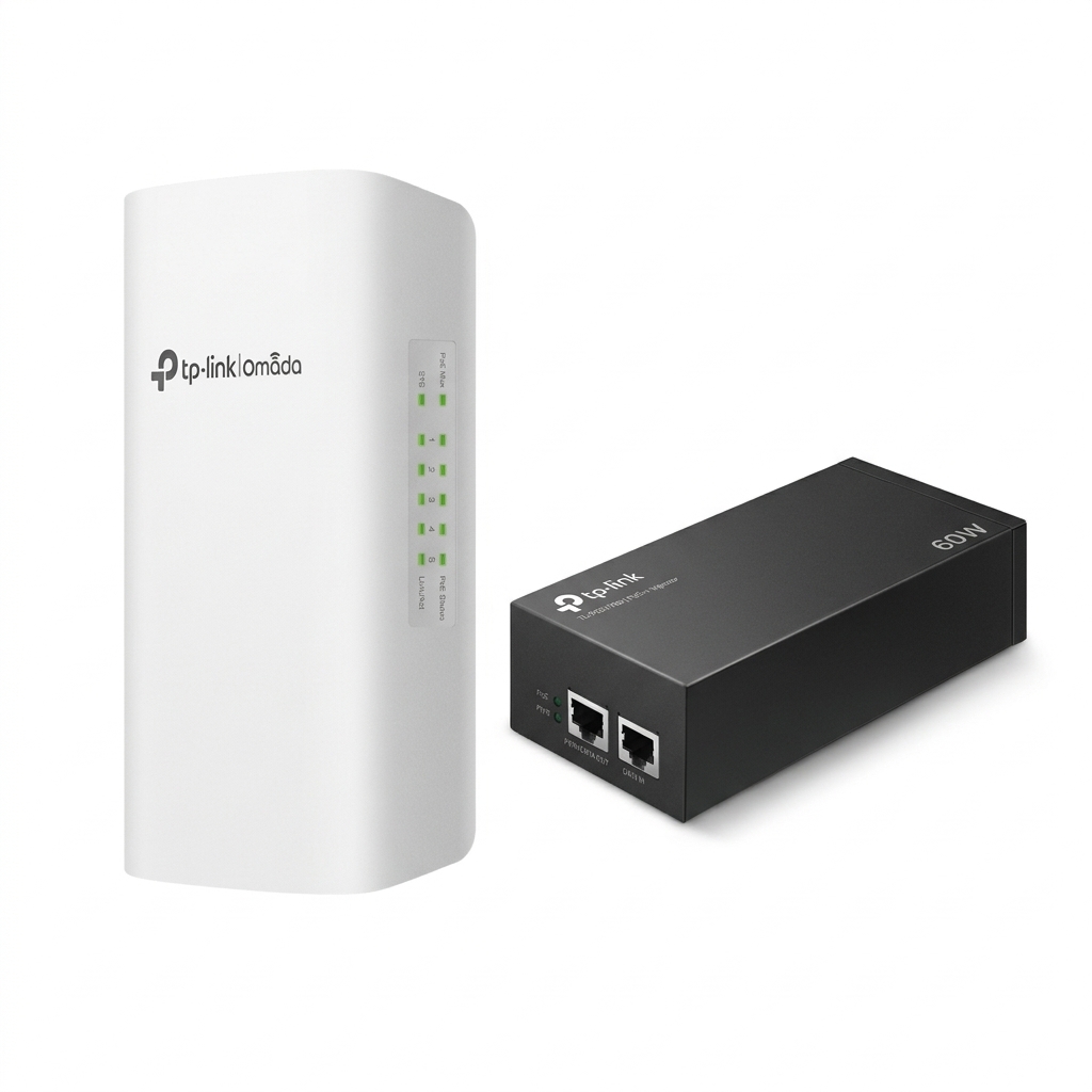 TP-Link Outdoor PoE++ Switch Kit | 5-Port Gigabit Smart Switch + 60W Injector